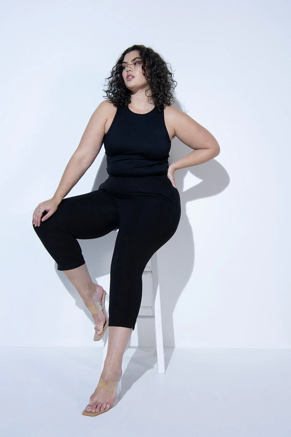 Crop Stretch Trouser - Black - Image 6