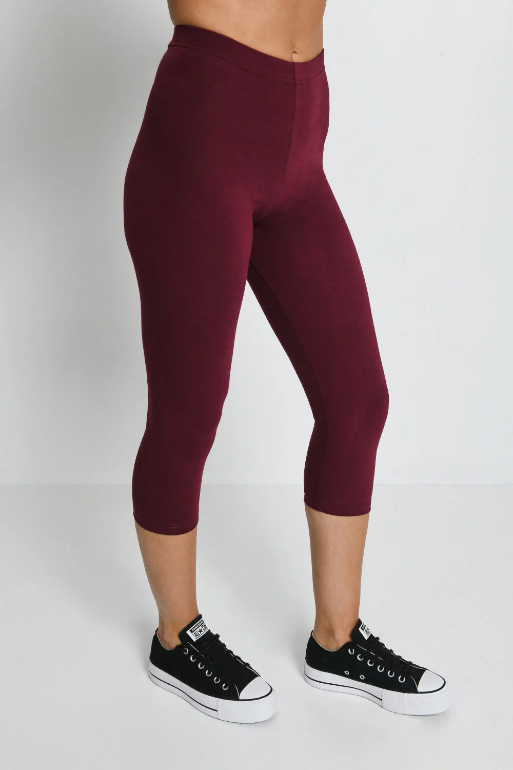 Everyday Capri Leggings - Burgundy - Image 3