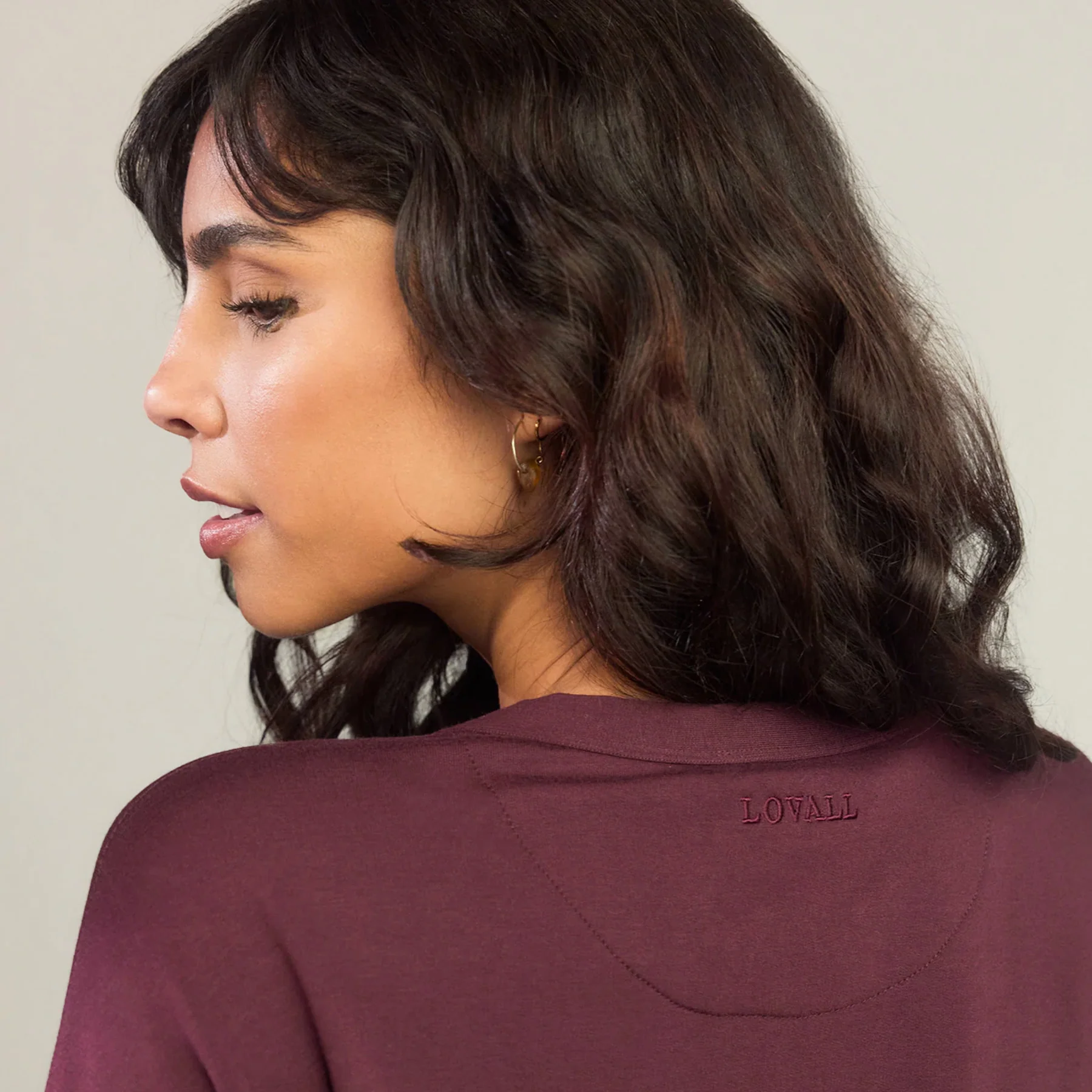 Luxe Lounge Sweatshirt - Dark Cherry - Image 4