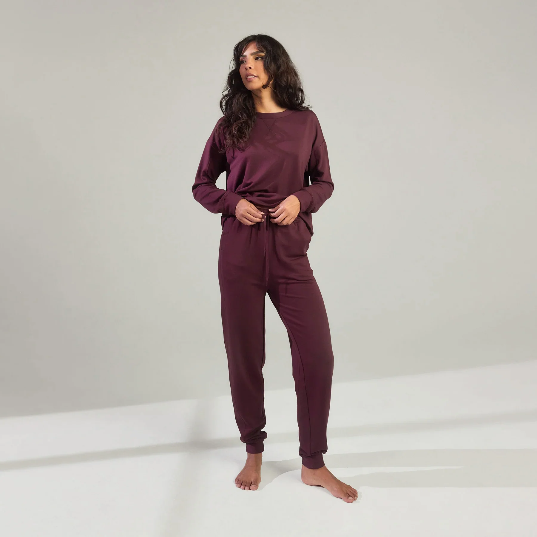 Luxe Lounge Sweatshirt - Dark Cherry - Image 6